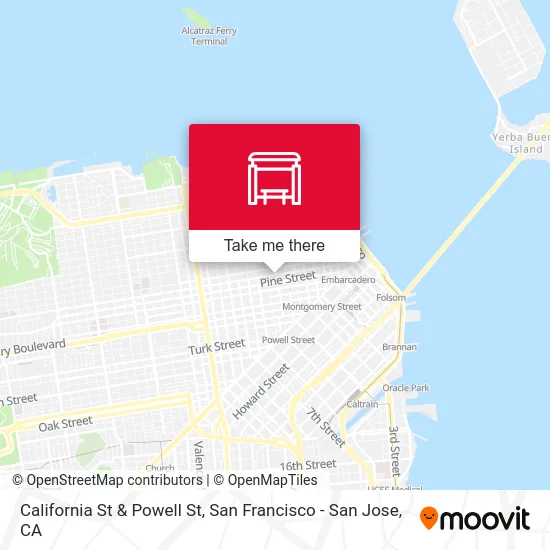 California St & Powell St map