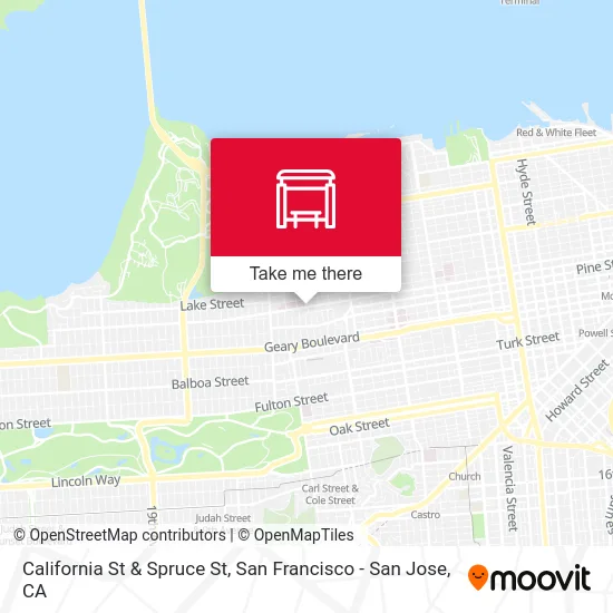 California St & Spruce St map