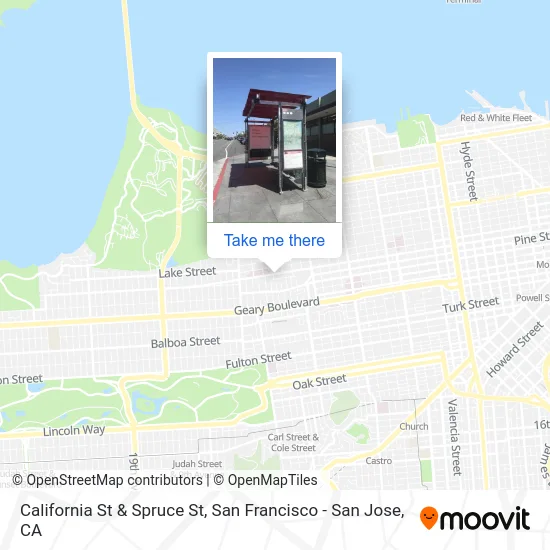 California St & Spruce St map
