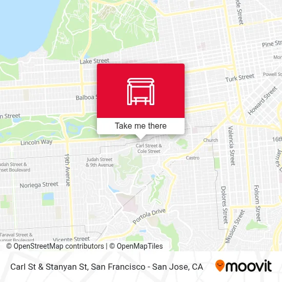 Carl St & Stanyan St map