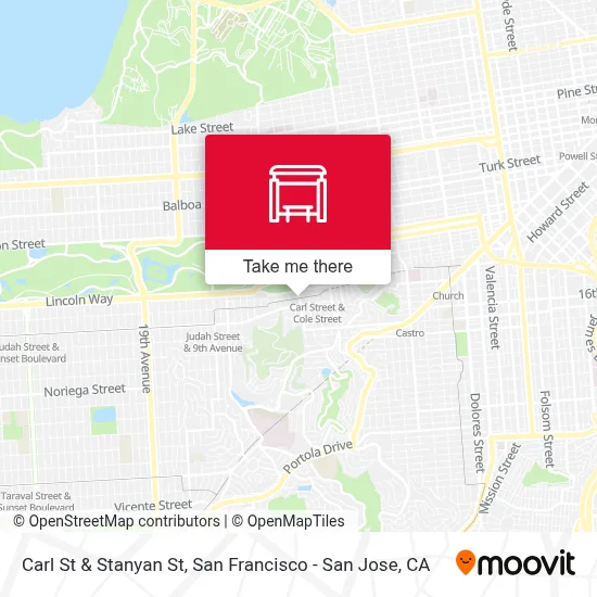 Carl St & Stanyan St map