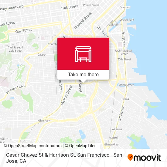 Cesar Chavez St & Harrison St map
