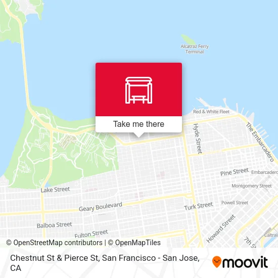 Chestnut St & Pierce St map