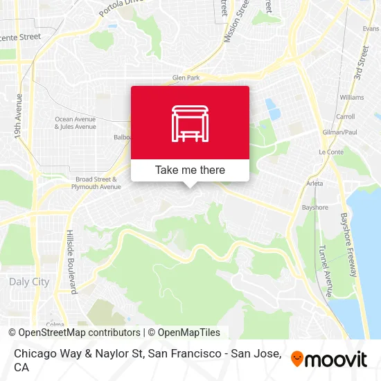 Chicago Way & Naylor St map