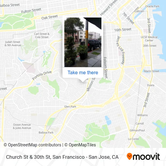 Church St & 30th St map