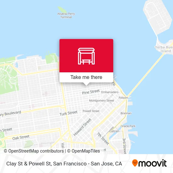 Clay St & Powell St map