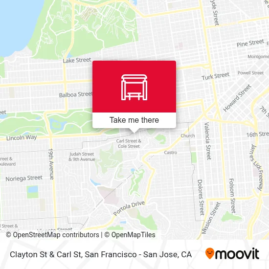 Clayton St & Carl St map