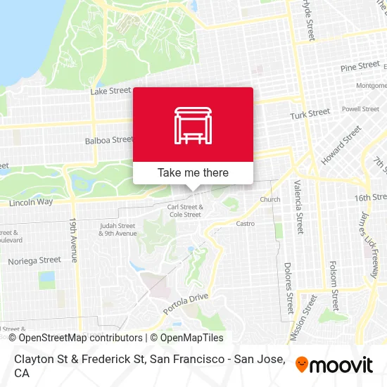 Clayton St & Frederick St map