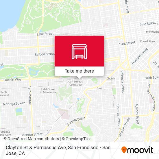 Clayton St & Parnassus Ave map