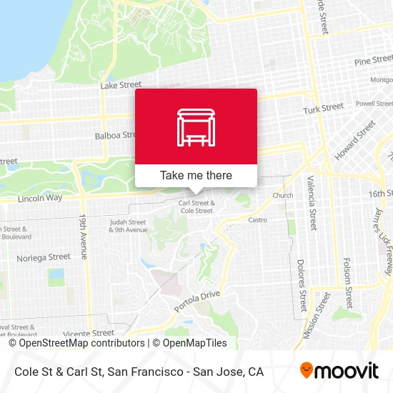 Cole St & Carl St map