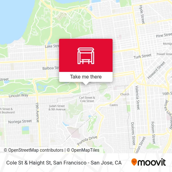 Cole St & Haight St map