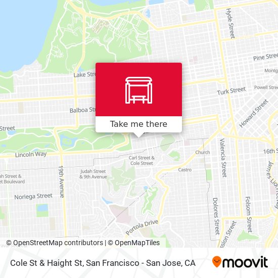 Cole St & Haight St map