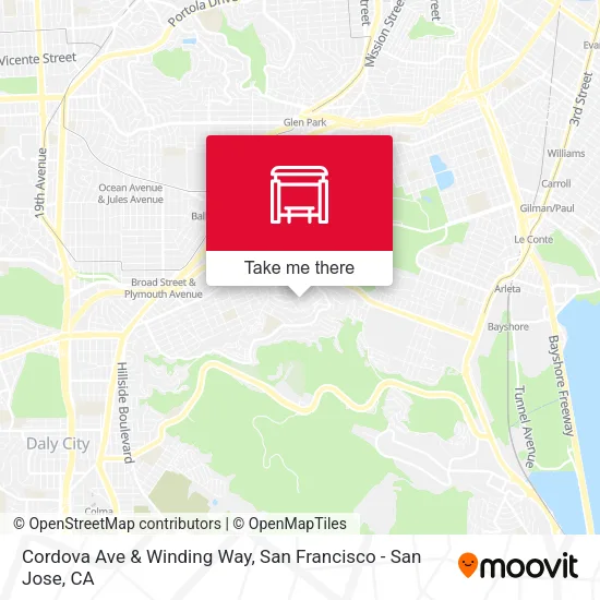Cordova Ave & Winding Way map