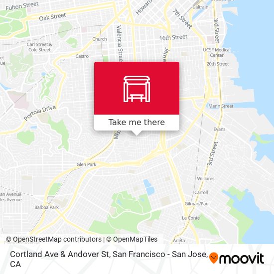 Cortland Ave & Andover St map