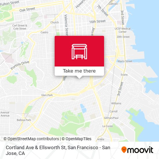 Cortland Ave & Ellsworth St map