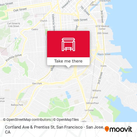 Cortland Ave & Prentiss St map