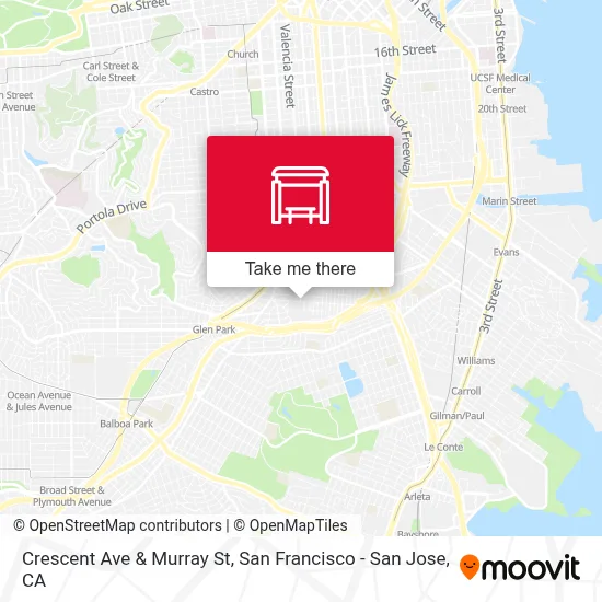 Crescent Ave & Murray St map