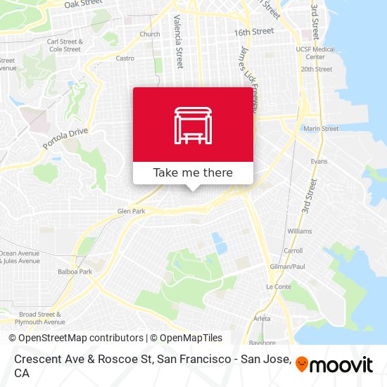 Crescent Ave & Roscoe St map