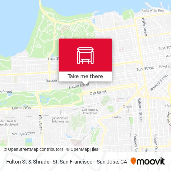 Fulton St & Shrader St map