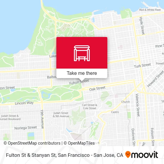 Fulton St & Stanyan St map
