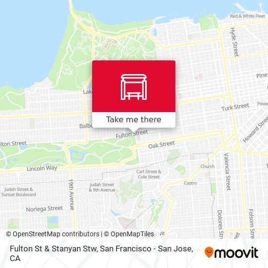 Fulton St & Stanyan Stw map