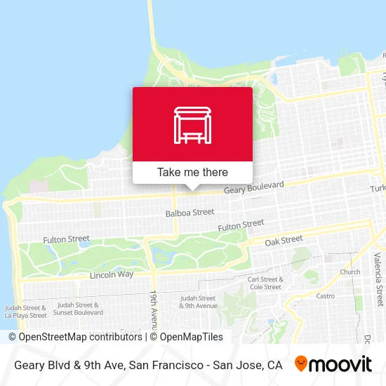 Mapa de Geary Blvd & 9th Ave
