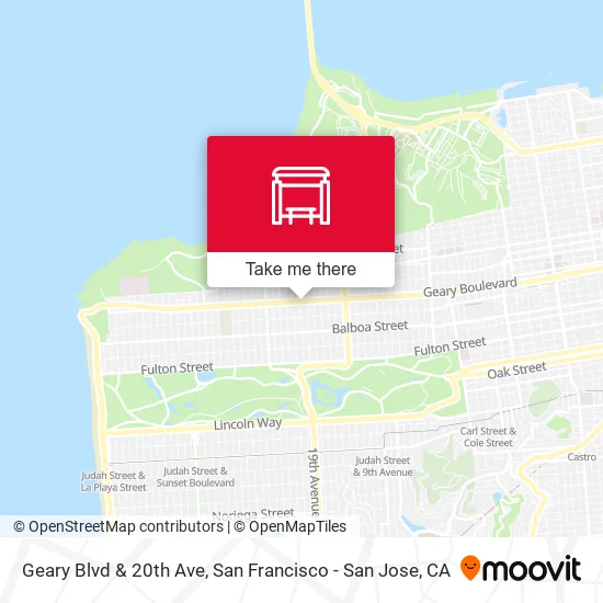 Mapa de Geary Blvd & 20th Ave
