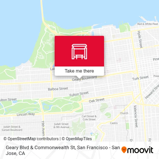 Geary Blvd & Commonwealth St map