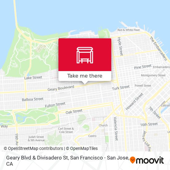 Geary Blvd & Divisadero St map