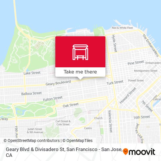 Geary Blvd & Divisadero St map