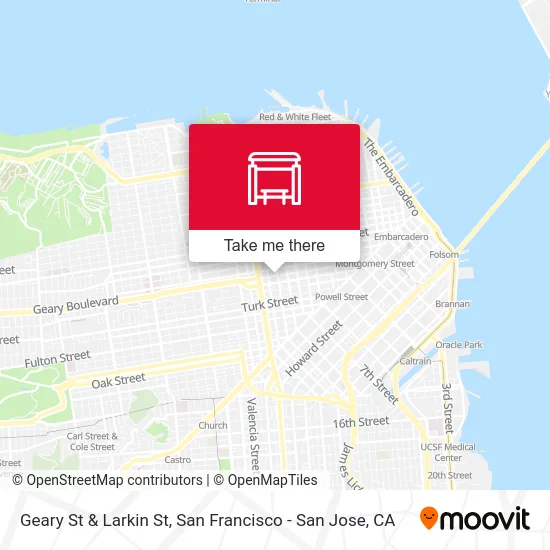 Geary St & Larkin St map
