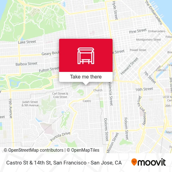 Castro St & 14th St map