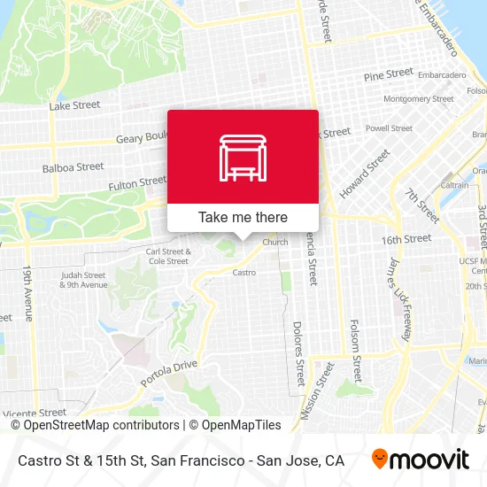 Castro St & 15th St map