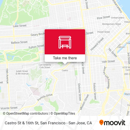 Castro St & 16th St map