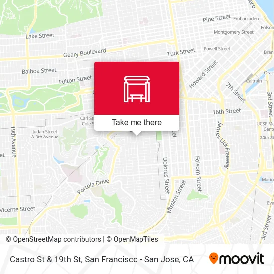 Castro St & 19th St map