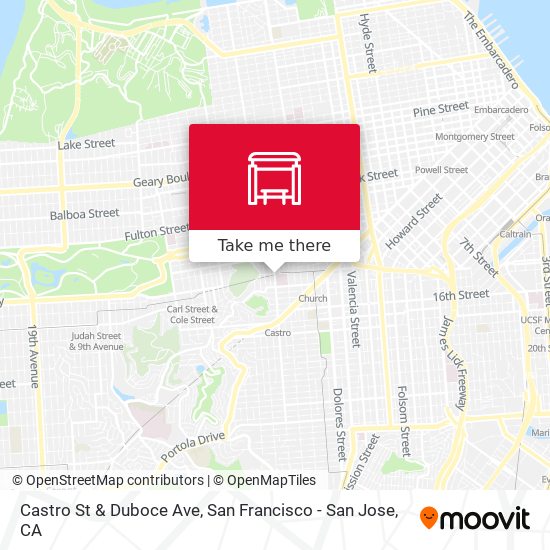 Castro St & Duboce Ave map