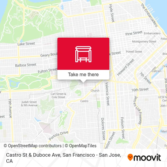 Castro St & Duboce Ave map
