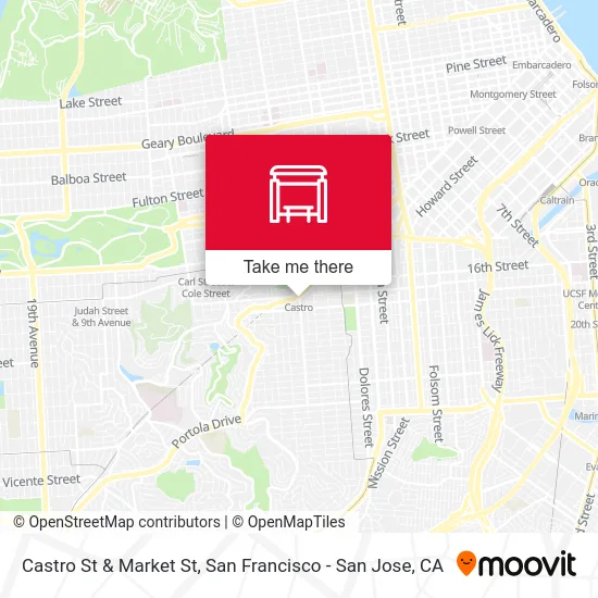 Castro St & Market St map