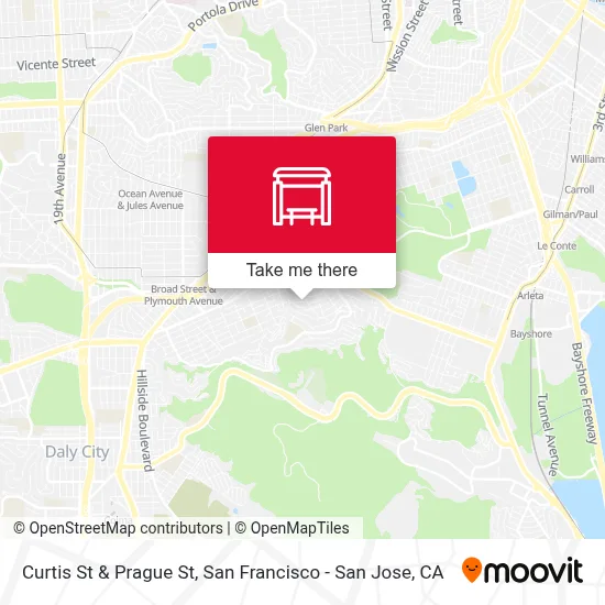 Curtis St & Prague St map