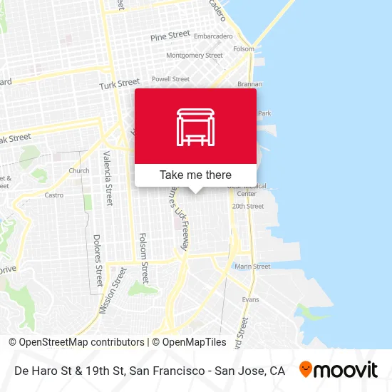 De Haro St & 19th St map