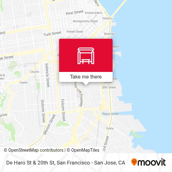 De Haro St & 20th St map