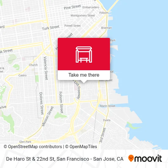 De Haro St & 22nd St map