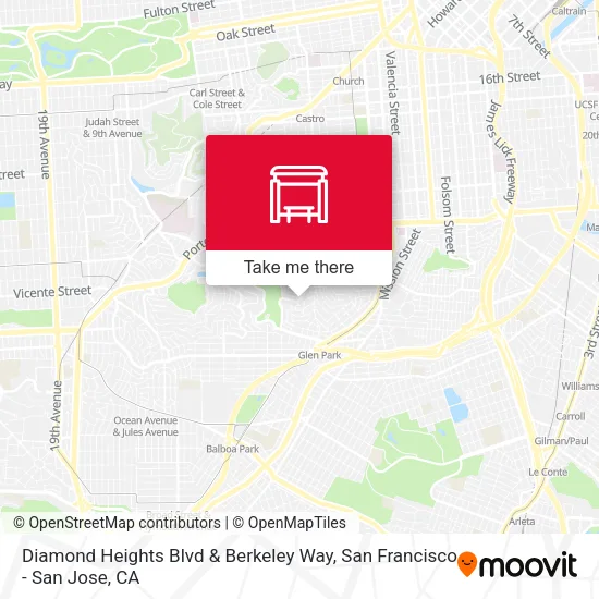 Diamond Heights Blvd & Berkeley Way map