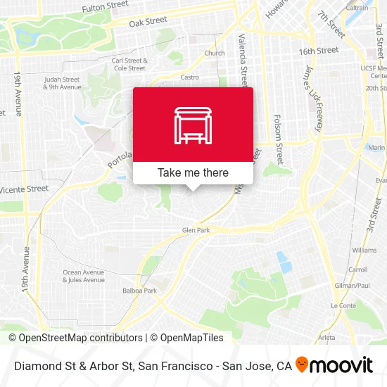 Diamond St & Arbor St map