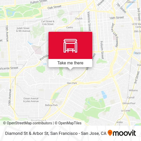 Diamond St & Arbor St map