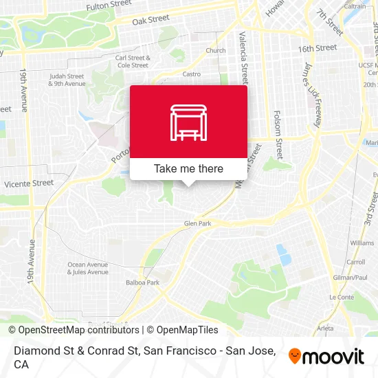 Diamond St & Conrad St map