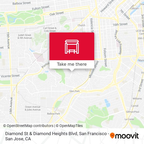 Diamond St & Diamond Heights Blvd map