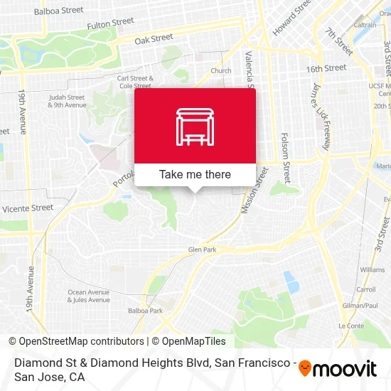 Diamond St & Diamond Heights Blvd map