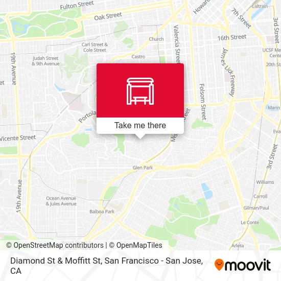 Diamond St & Moffitt St map