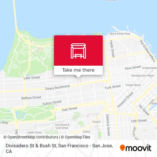 Divisadero St & Bush St map